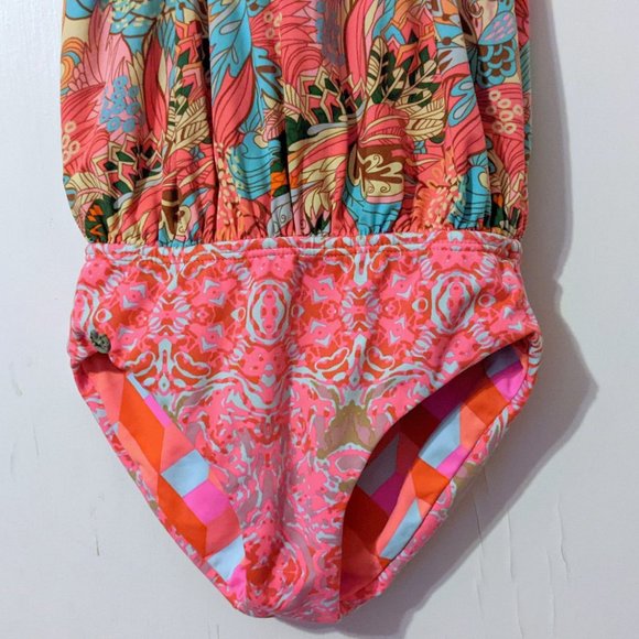 MAAJI Girls One Piece Swimsuit Multi-Color Tropical Print Size 8 yrs - Picture 2 of 7